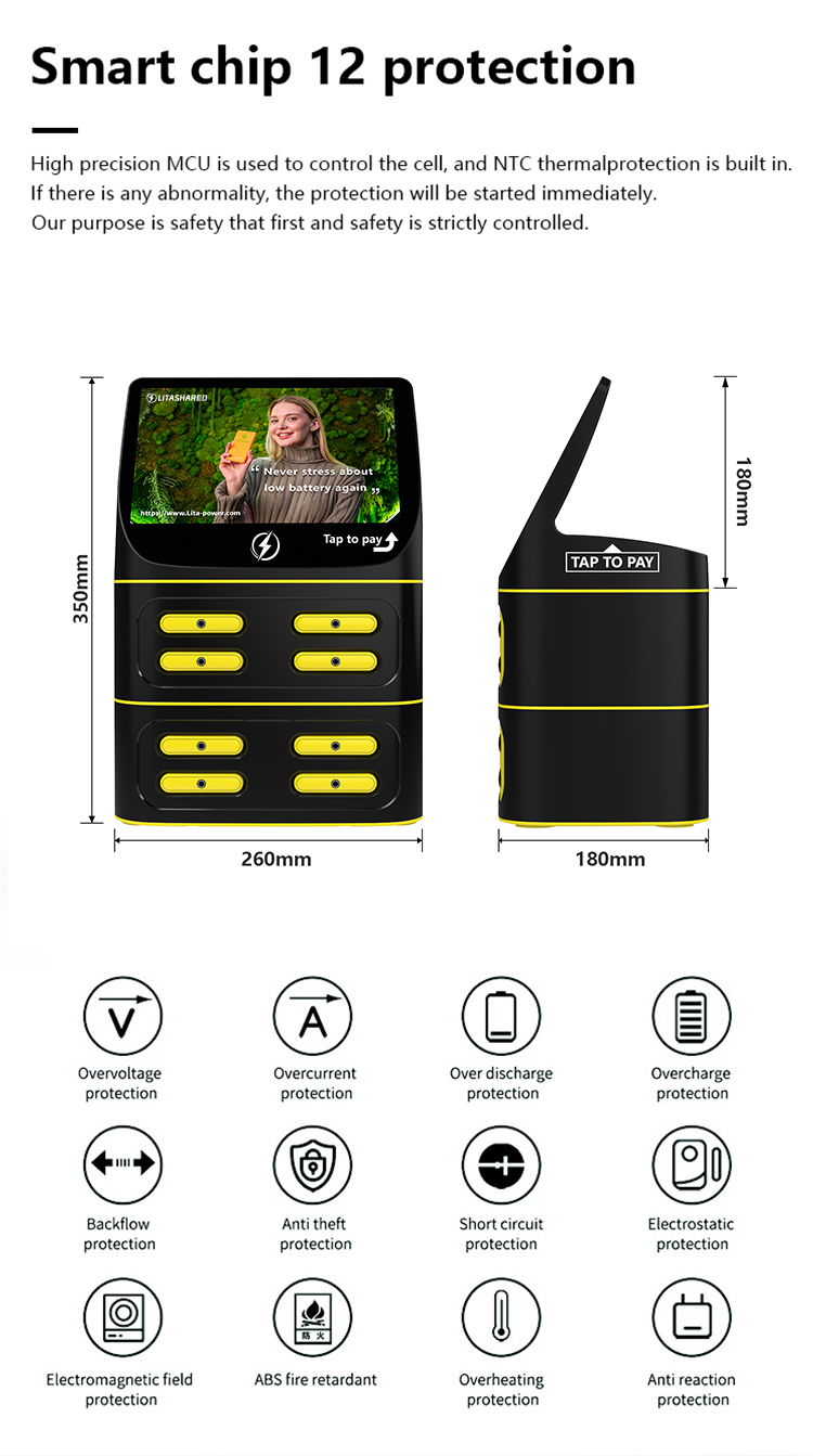 محطة شحن الهاتف NAYAX POS ذات 8 فتحات