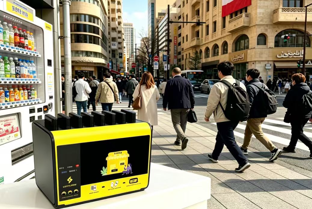 Shared power bank devices in malls and tourist areas in Lebanon