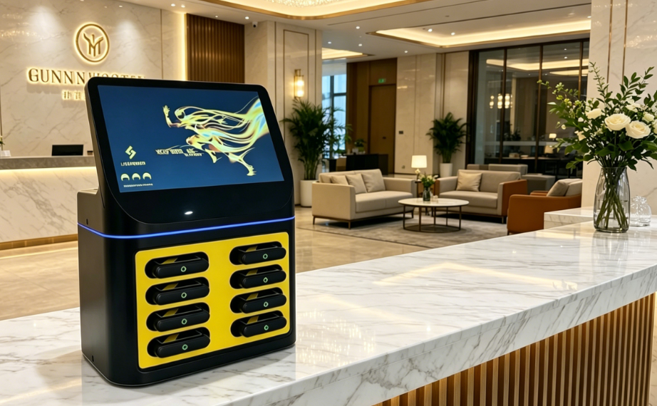 Shared power banks in Dubai used in high-end malls and tourist locations for premium users