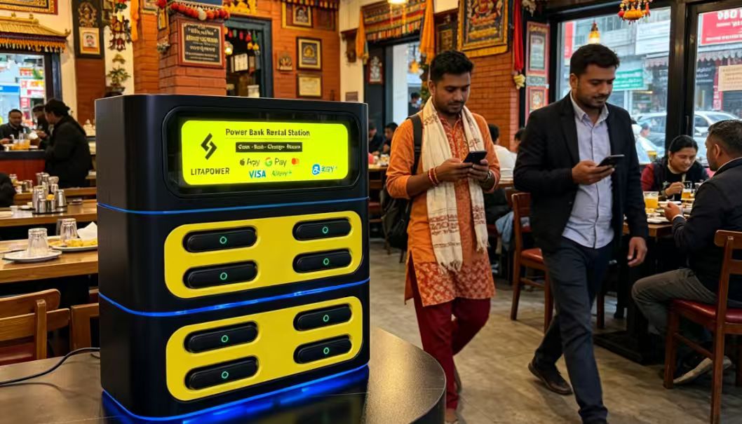 Shared power bank rental in Indonesia with GoPay, QRIS and OVO QR payment
