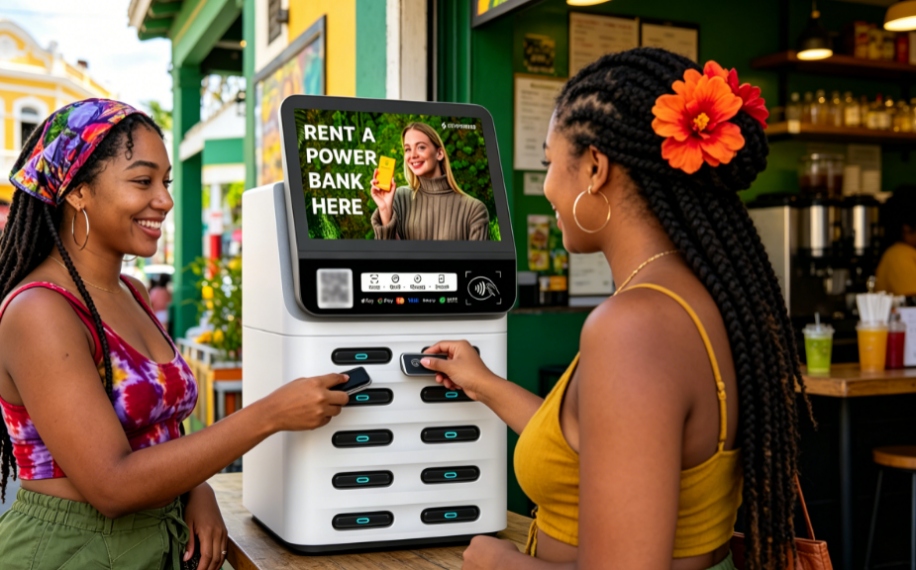 Jamaica POS shared power bank deployed in restaurants, cafés and high-traffic locations, Litapower ensures stable profitability