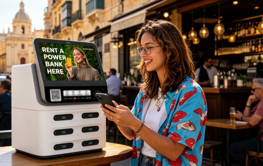 Malta POS shared power bank deployed in restaurants and cafés with high traffic, Litapower ensures stable profitability