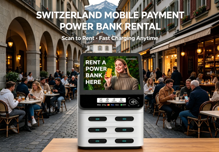 Switzerland payment analysis, Switzerland shared power bank mobile payment integration, Zhongdian Hexin shared power bank solution